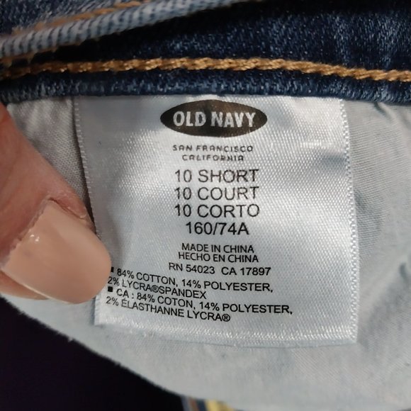 2594 Size 10s Old Navy Sweetheart Stretch Upcycled Pink and Teal Bell-Bottoms - Picture 5 of 5